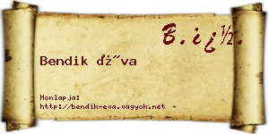 Bendik Éva névjegykártya